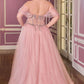Ladivine CD721C Strapless A-Line Sweetheart Corset Bodice Plus Size Dress