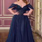 Ladivine CD721C Strapless A-Line Sweetheart Corset Bodice Plus Size Dress