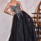 Ladivine CD721 Strapless A-Line Sweetheart Corset Bodice Formal Dress
