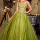 Ladivine CD721 Strapless A-Line Sweetheart Corset Bodice Formal Dress
