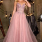 Ladivine CD721 Strapless A-Line Sweetheart Corset Bodice Formal Dress