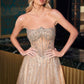 Ladivine CD724 Glitter A-Line Gown Strapless Sweetheart Crystal Beaded