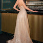 Ladivine CD724 Glitter A-Line Gown Strapless Sweetheart Crystal Beaded