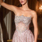 Ladivine CD724 Glitter A-Line Gown Strapless Sweetheart Crystal Beaded
