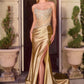 Ladivine CD725 Strapless Fitted Gown Scoop Neckline Crystal Lace