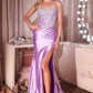 Ladivine CD725 Strapless Fitted Gown Scoop Neckline Crystal Lace