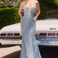 Ladivine CD728 Plunging Neckline Fit and Flare Evening Gown