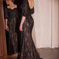 Ladivine CD749 Dress Lone Sleeve Lace Fitted Mother of the Bride Dress