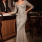 Ladivine CD749 Dress Lone Sleeve Lace Fitted Mother of the Bride Dress