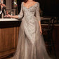 Ladivine CD749 Dress Lone Sleeve Lace Fitted Mother of the Bride Dress