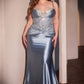 Ladivine CD752C Dress Fitted Satin Embellished Plus Size Gown