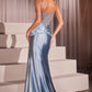 Ladivine CD752 Dress Fitted Satin Embellished Gown