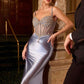 Ladivine CD757 Dress Crystal Embellished Fitted Satin Gown