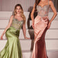 Ladivine CD757 Dress Crystal Embellished Fitted Satin Gown