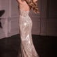 Ladivine CD763 Fit & Flare Crystal Embellished Gown & Overskirt