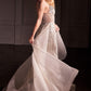 Ladivine CD763 Fit & Flare Crystal Embellished Gown & Overskirt