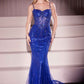Ladivine CD764 Metallic Fitted Pearl & Crystal Dress
