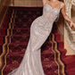 Ladivine CD764 Metallic Fitted Pearl & Crystal Dress