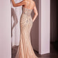 Ladivine CD766 Dress Fitted Pearl & Crystal Prom Gown