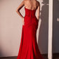 Ladivine CD770 Fitted Strapless Stretch Net Rhinestone Scattered Dress