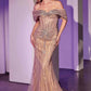 Ladivine CD785 Dress Strapless Crystal Embellished Fitted Gown