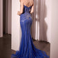 Ladivine CD785 Dress Strapless Crystal Embellished Fitted Gown