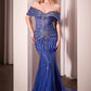 Ladivine CD785 Dress Strapless Crystal Embellished Fitted Gown