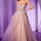 Ladivine CD786 Dress Crystal Embellished A-Line Tulle Gown