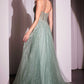 Ladivine CD786 Dress Crystal Embellished A-Line Tulle Gown