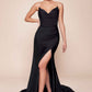CLEARANCE - Ladivine CD791 Dress Strapless Stretch Satin Fitted Dusty Rose Gown (Size 8)