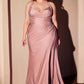 Ladivine CD796C Dress Stretch Satin Halter Fitted Curve Gown
