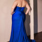 Ladivine CD796C Dress Stretch Satin Halter Fitted Curve Gown