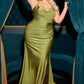 Ladivine CD796C Dress Stretch Satin Halter Fitted Curve Gown