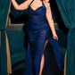 Ladivine CD796C Dress Stretch Satin Halter Fitted Curve Gown