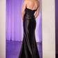Ladivine CD797 Dress Satin Strapless Gown With Lace Detailing