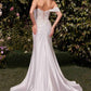 CLEARANCE - Ladivine CD804W Dress Lace Satin Fit & Flare Bridal Gown (Size 16)