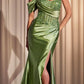Ladivine CD804 Off Shoulder Lace & Satin Fit & Flare Prom Gown