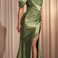 Ladivine CD804 Off Shoulder Lace & Satin Fit & Flare Prom Gown