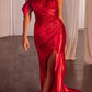 Ladivine CD804 Off Shoulder Lace & Satin Fit & Flare Prom Gown