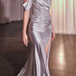 Ladivine CD804 Off Shoulder Lace & Satin Fit & Flare Prom Gown