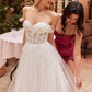 Ladivine CD827W Long Convertible Tulle Strap A-Line Wedding Ball Gown