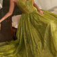 Ladivine CD832 Long Sheer Boned Bodice Glitter Flock Ball Gown