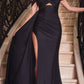 Ladivine CD836 Long Off Shoulder Side Slit Fitted Side Sash Gown