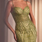 Ladivine CD846 Long Bead Embellished Fit and Flare Gown