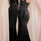 Ladivine CD846 Long Bead Embellished Fit and Flare Gown
