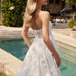 Ladivine CD860W Long Chapel Train Strapless A-Line Bridal Gown Removable Shawl