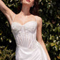 Ladivine CD868W Long Fitted Satin & Lace Bridal Dress