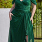 Ladivine CD878 Floor Length Off the Shoulder Glitter Gown