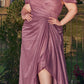 Ladivine CD878 Floor Length Off the Shoulder Glitter Gown