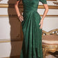 Ladivine CD878 Floor Length Off the Shoulder Glitter Gown